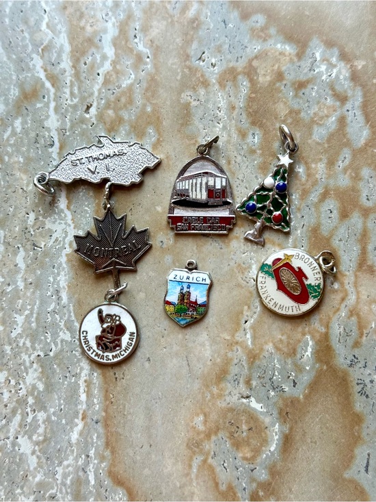 Jewelry - Vintage Sterling Silver Travel Charms Lot